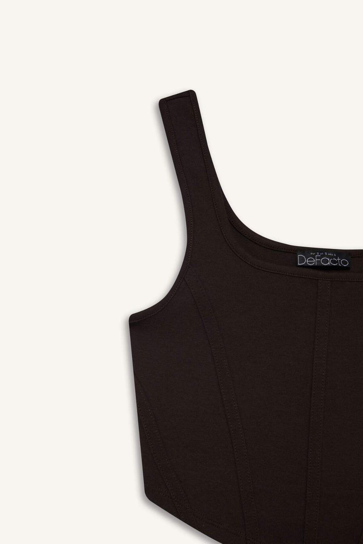 DeFacto-U Neck Basic Plain Crop Undershirt F5942Ax25Sm 2