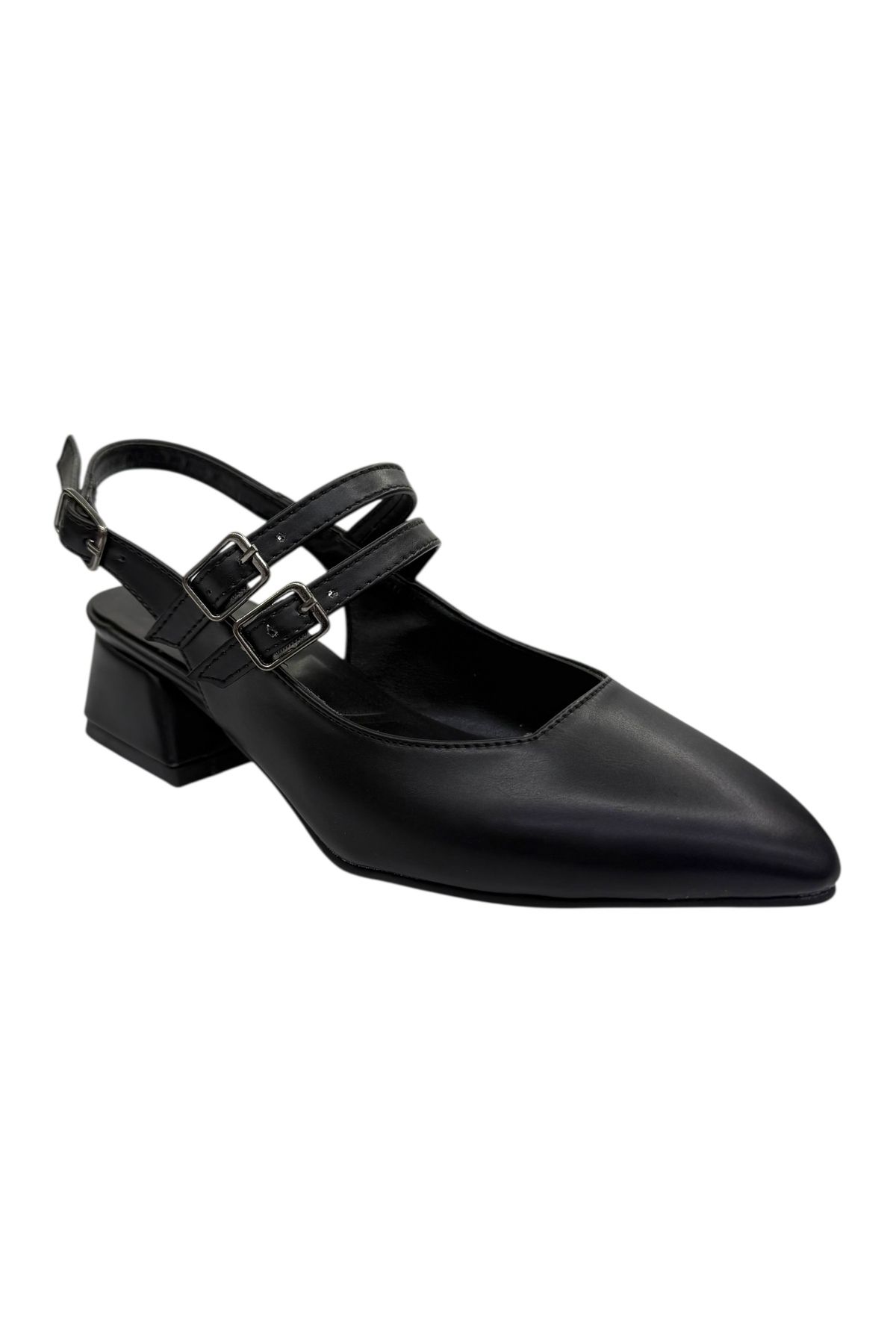 Shoes Çift Tokalı Kısa Topuklu Babet