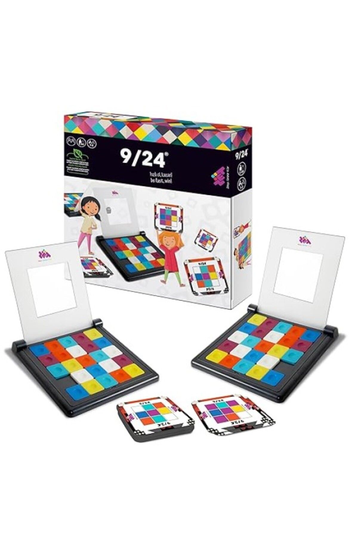 ShopZum Zet Zeka 9/24 Oyunu: Oyun Platformu, 33 Kart, 48 Renkli Taş, 2-60 Yaş, 2 Kişi, Eğitsel