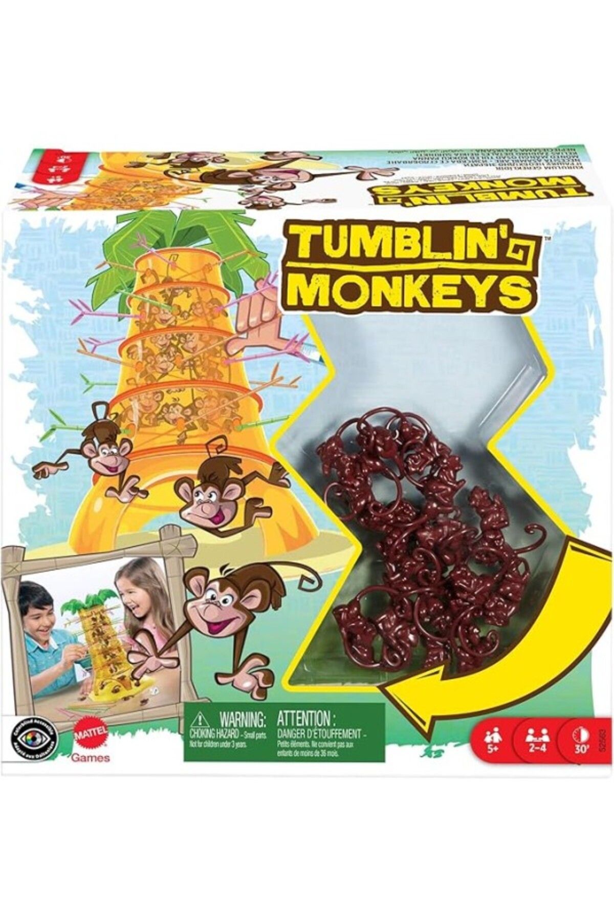 ShopZum Games Sos Ouistiti, 30 Maymun, 30 Çok Renkli Çubuk Ve 1 Zar İçeren Çocuklar Ve