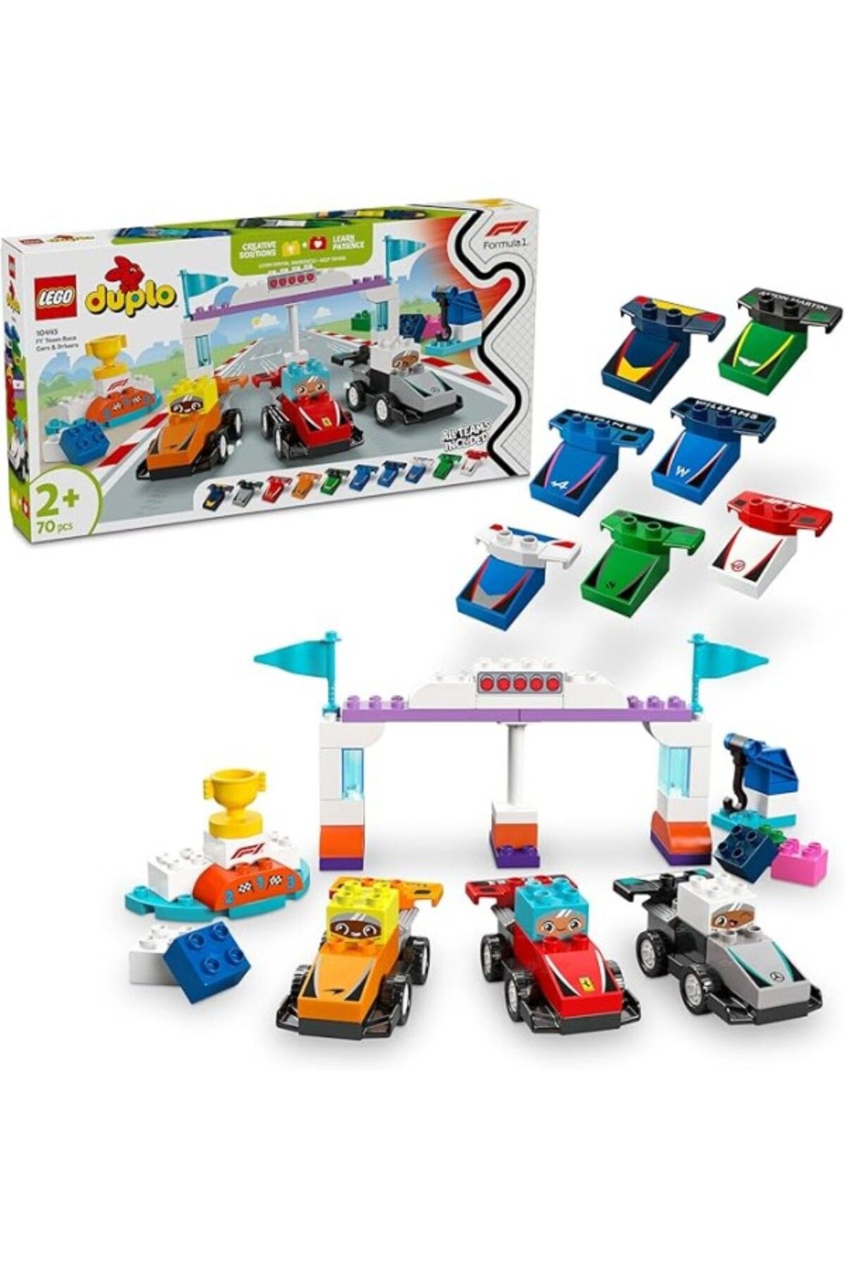 ShopZum Duplo Town F1 Takımı Yarış Arabaları Ve Sürücüler 10445-2 Yaş Ve Üzeri Çocuklar İçin Eğitici Ve