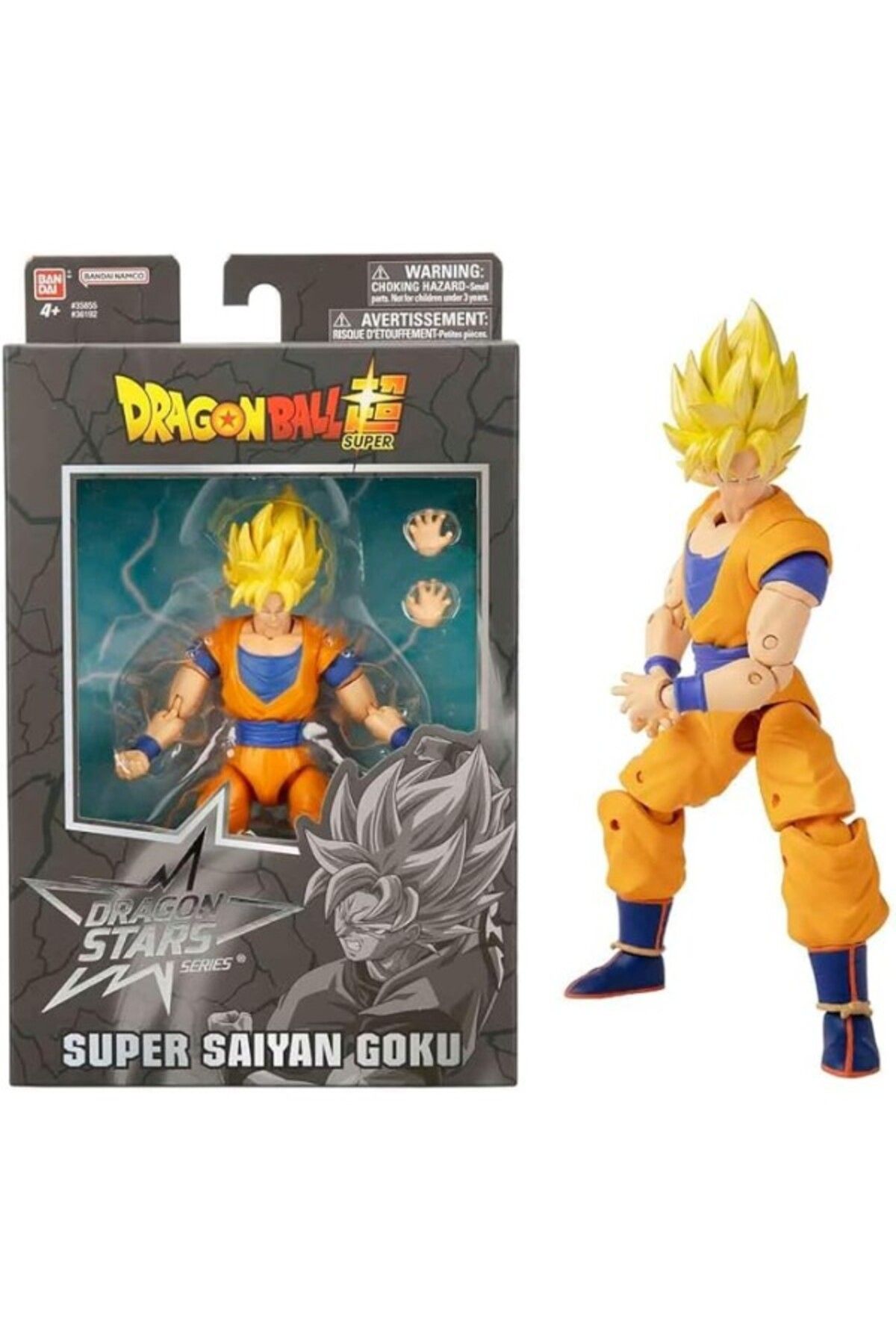 ShopZum Bandai 16 Cm Dragon Ball Super Saiyan Goku Poz Verilebilir Figür, Dragon Stars Serisi