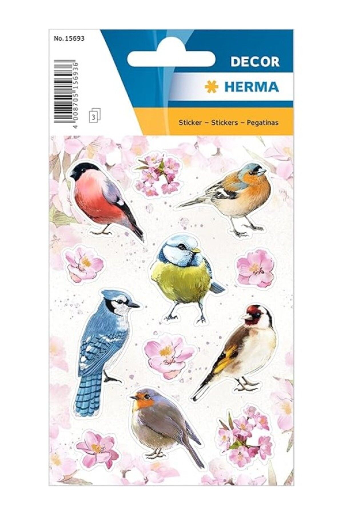 ShopZum 15693 Hayvan Çıkartması, Çocuklar Için, Renkli Memleket Kuşlar (36 Çıkartma, Mat Kağıt)