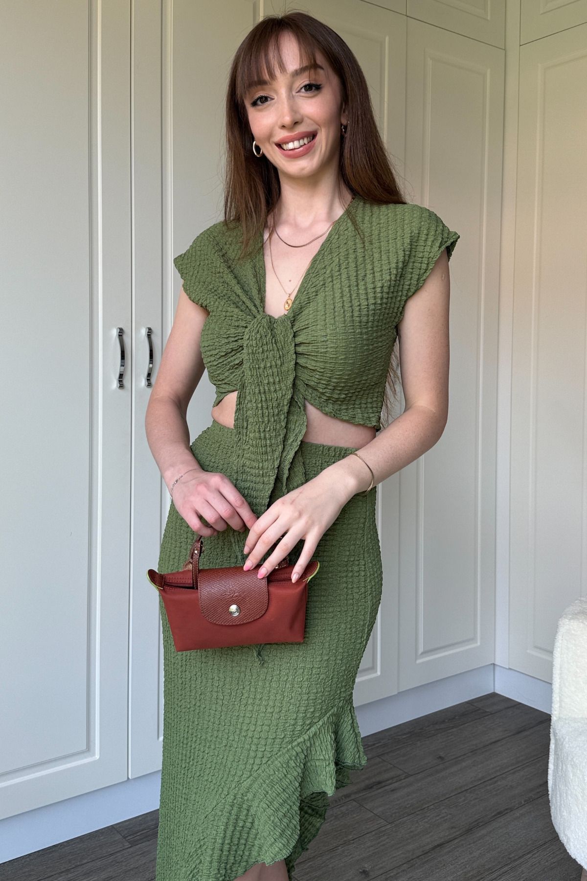 Dilay Gökoğlu Butik Fırfır Detaylı Etek Takım