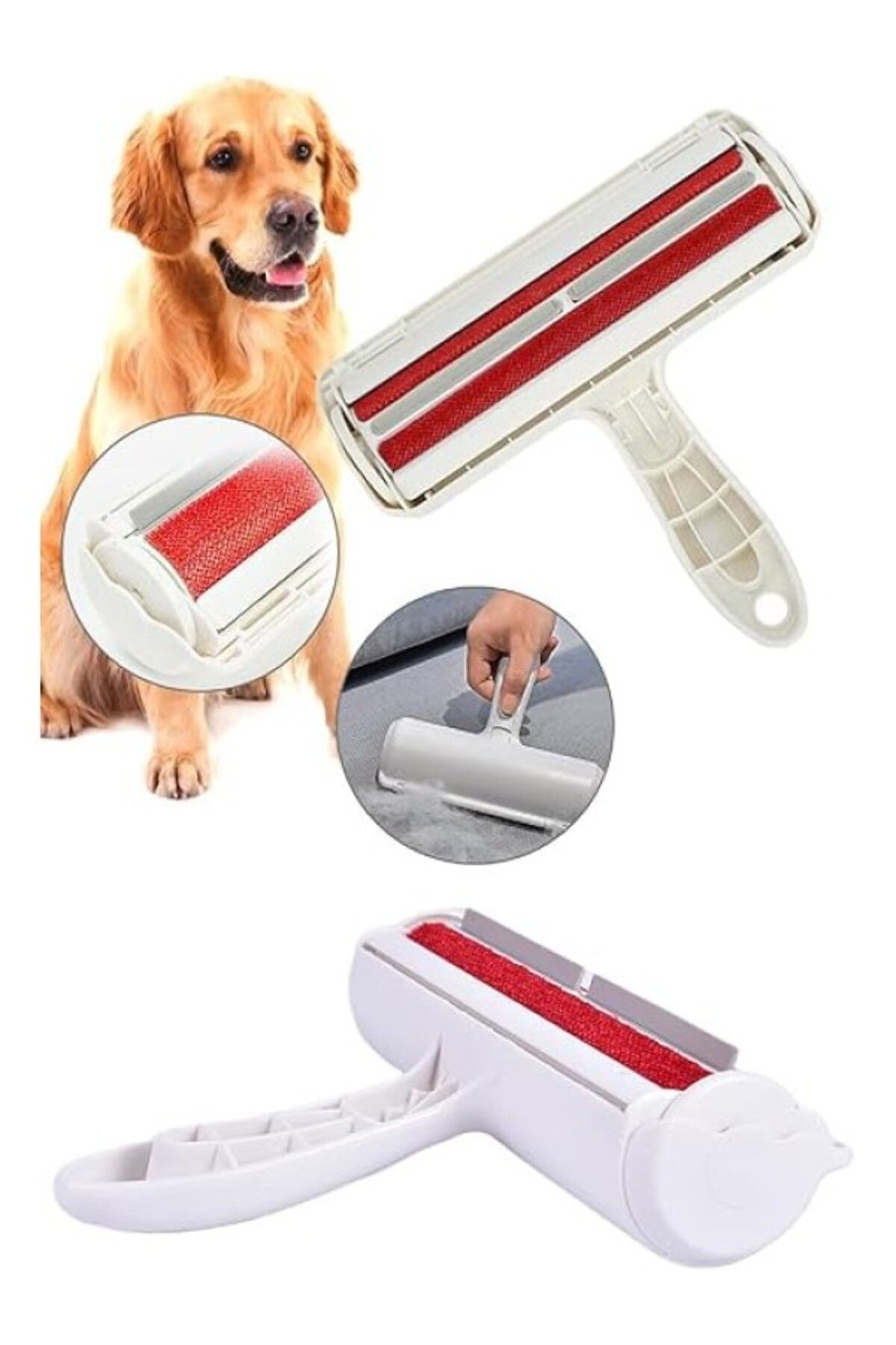 ShopZum Kedi Köpek Tüy Toplayıcı Hazneli 2 Yönlü Kazak Kıyafet Elbise Halı Yatak Kıl Toz Tüy