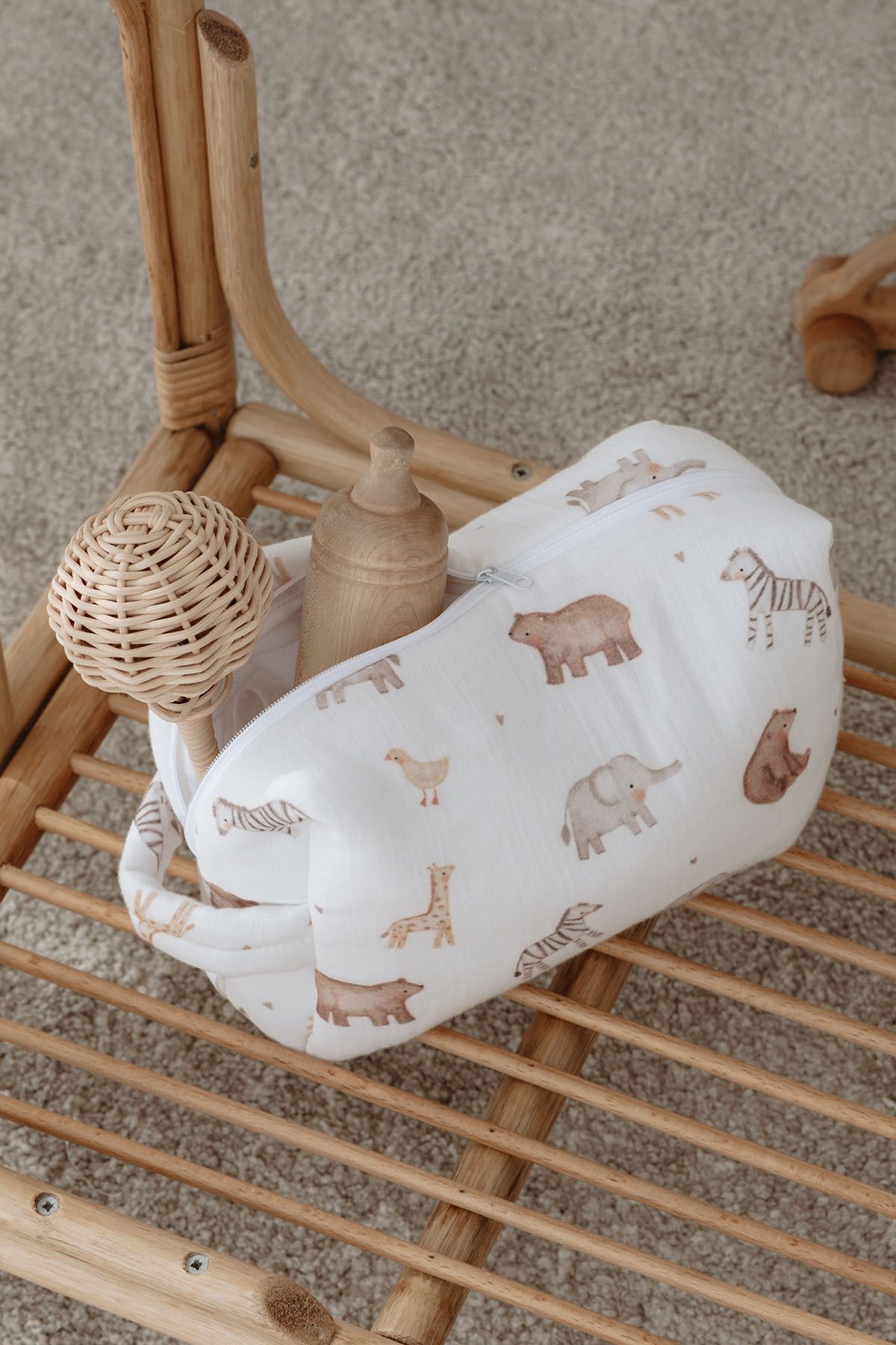 Tuğba Kuğu Müslin Bakım Çantası - Pureline Series - Cute Animals