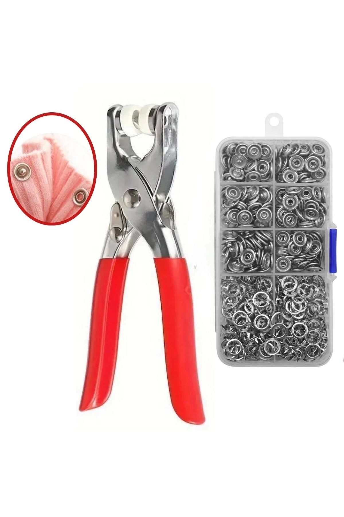 Modafiks 200 Adet Paslanmaz Çelik Çıtçıt Ve Pense Seti Metal Çıt Çıt Makinesi