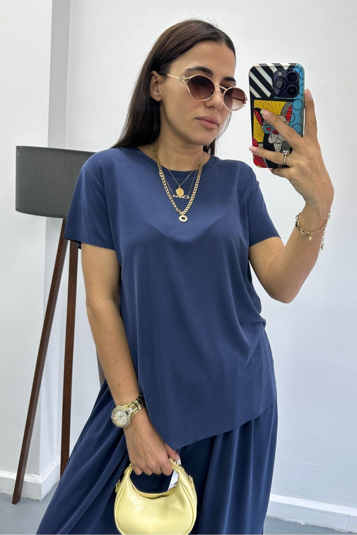 bunubanayolla İnce Modal Kumaş Kahverengi Tshirt