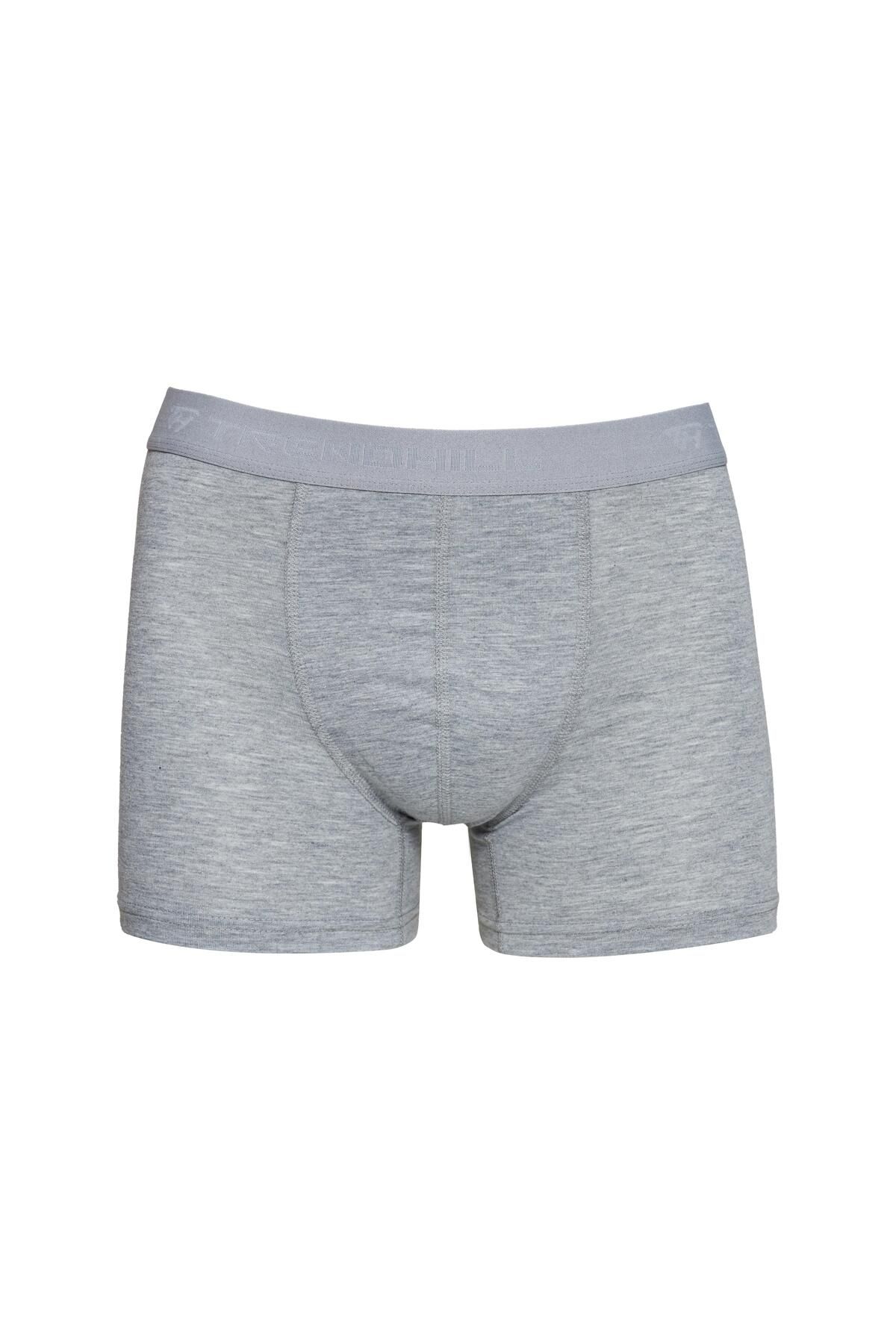 TRENDHİLL Erkek Pamuklu Likralı Esnek Kumaş Boxer Gri 7811-G