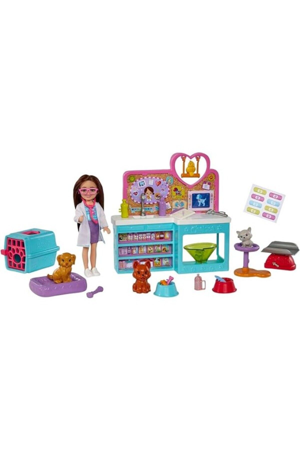 ShopZum Barbie Chelsea Meslekleri Öğreniyor Veteriner Oyun Seti, 3 Yaş Ve Üzeri, Hgt12