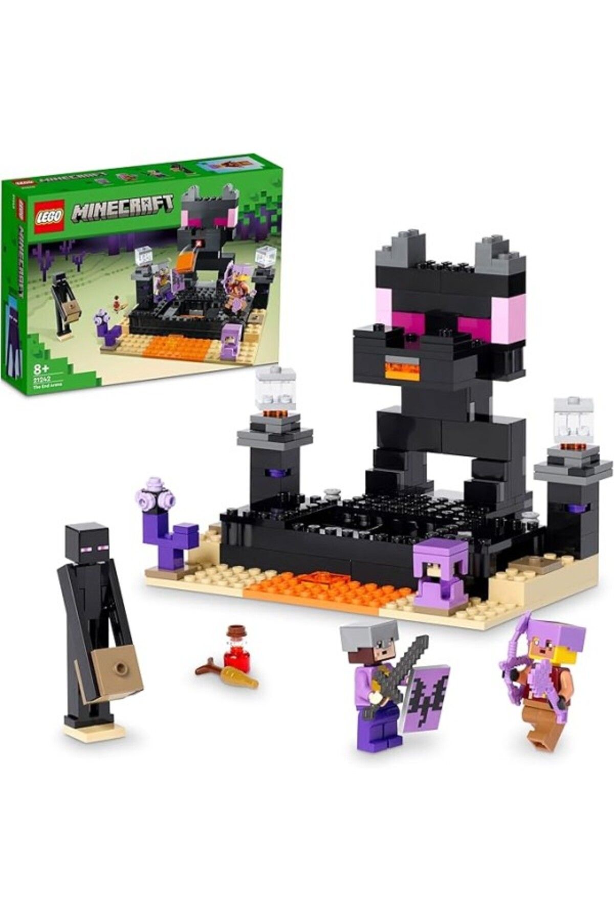 ShopZum Lego® Minecraft® End Arenası 21242-8 Yaş Ve Üzeri Çocuklar Ender Ejderhalı Oyuncak Yapım Seti