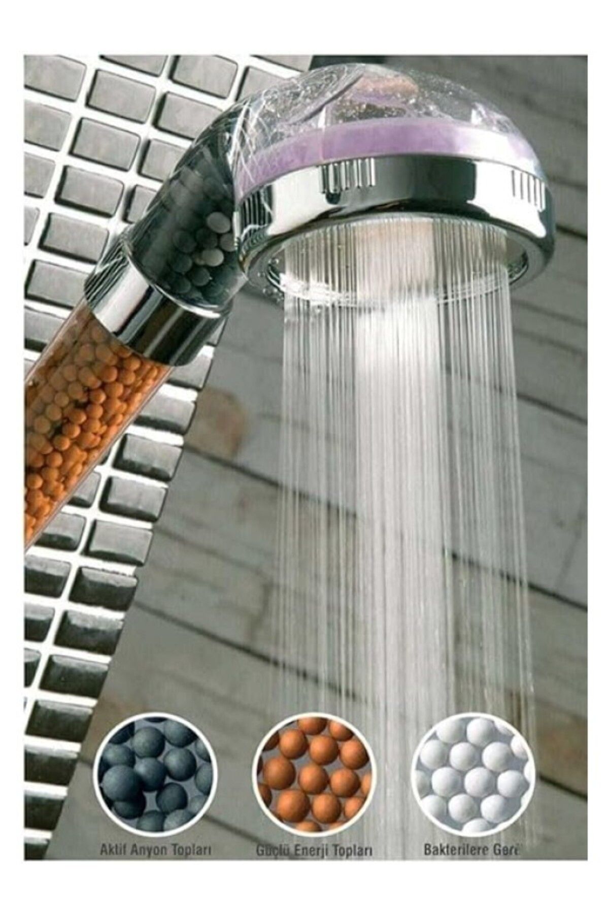 ShopZum Arıtmalı Boncuklu Tasarruflu Duş Başlığı El Duş