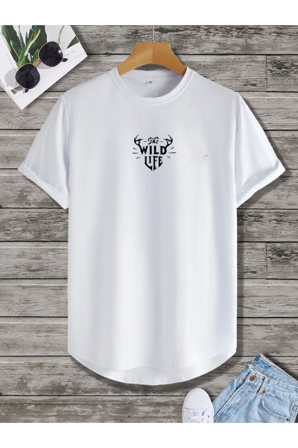 FAVORİST THE WILD LIFE Oval Etek Pamuklu Yazlık Unisex Tshirt Karışık Baskılı