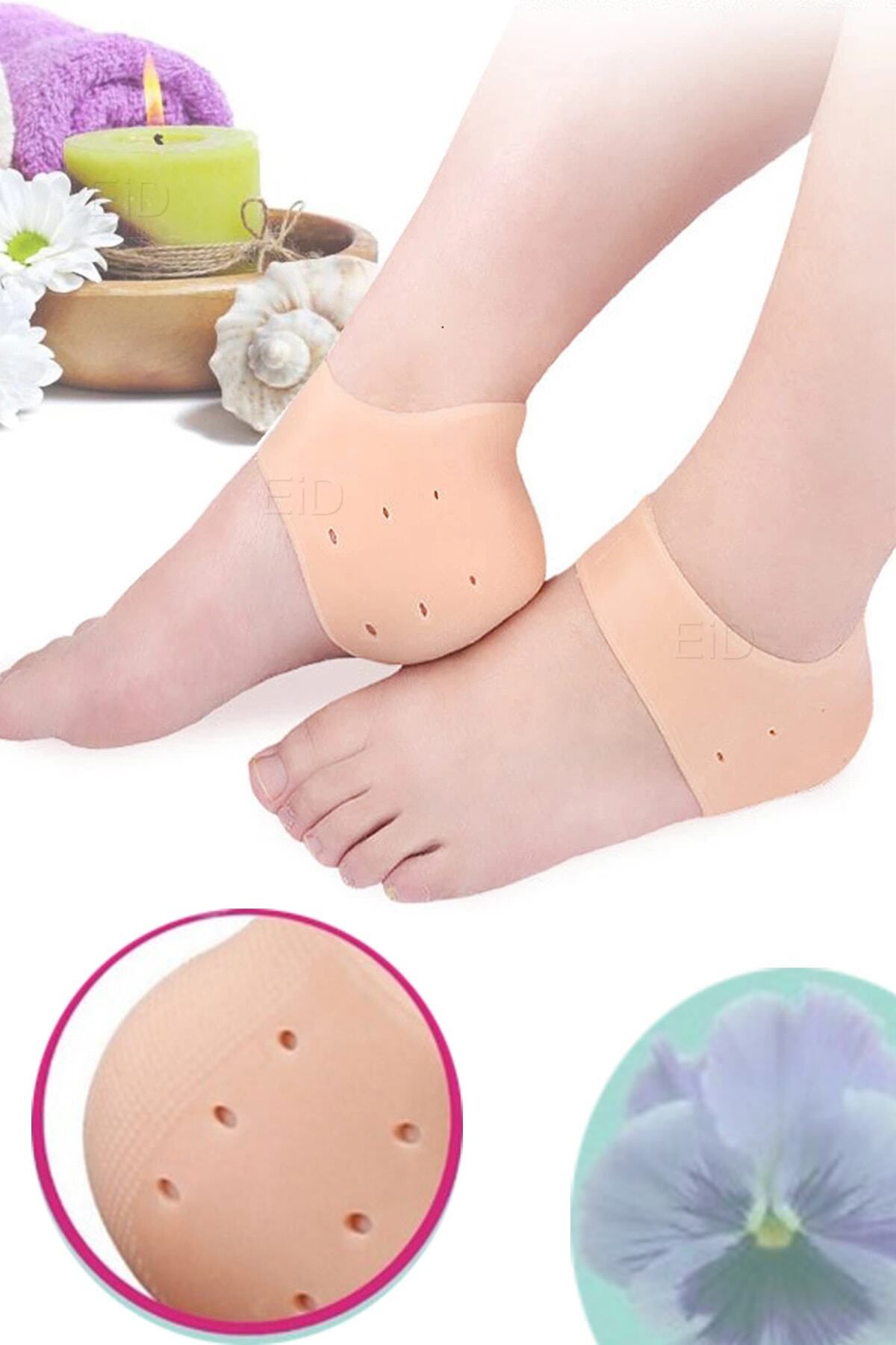 AboutThePerfect Ayak Topuk Nemlendirici Çorap, Silikon Patik, Tahriş ve Çatlak Koruyucu Ten Rengi