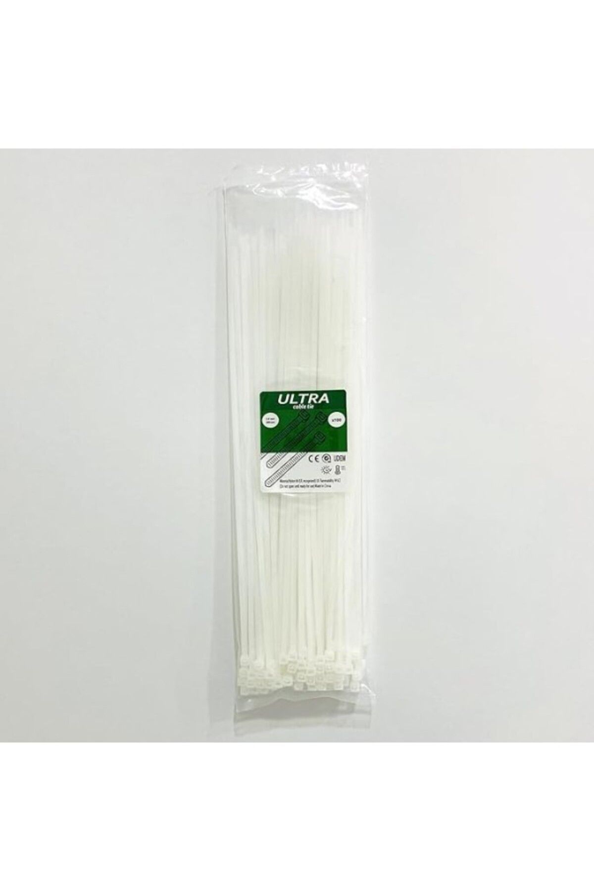 ShopZum Ultra 3.6 X 300 Mm Kablo Bağı & Plastik Cırt Kelepçe Paket (Beyaz)(100Adet)(1.Kalite)