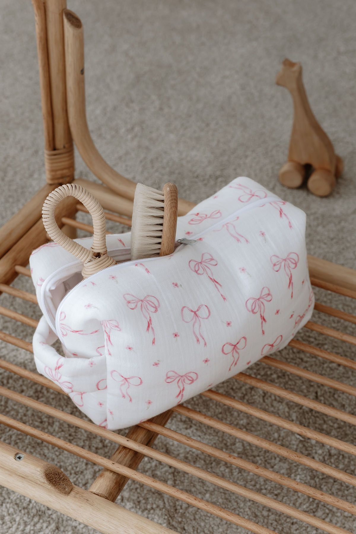 Tuğba Kuğu Müslin Bakım Çantası - Pureline Series - Dainty Bows