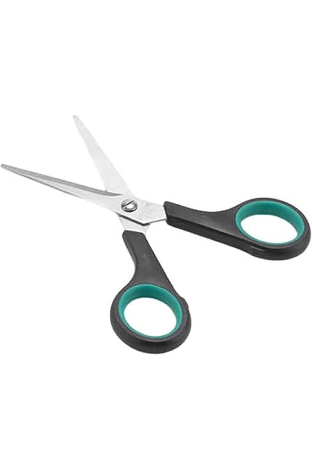 ShopZum Paslanmaz Çelik Makas, Ergonomik Turkuaz-Siyah Tutma Kollu (13 Cm)