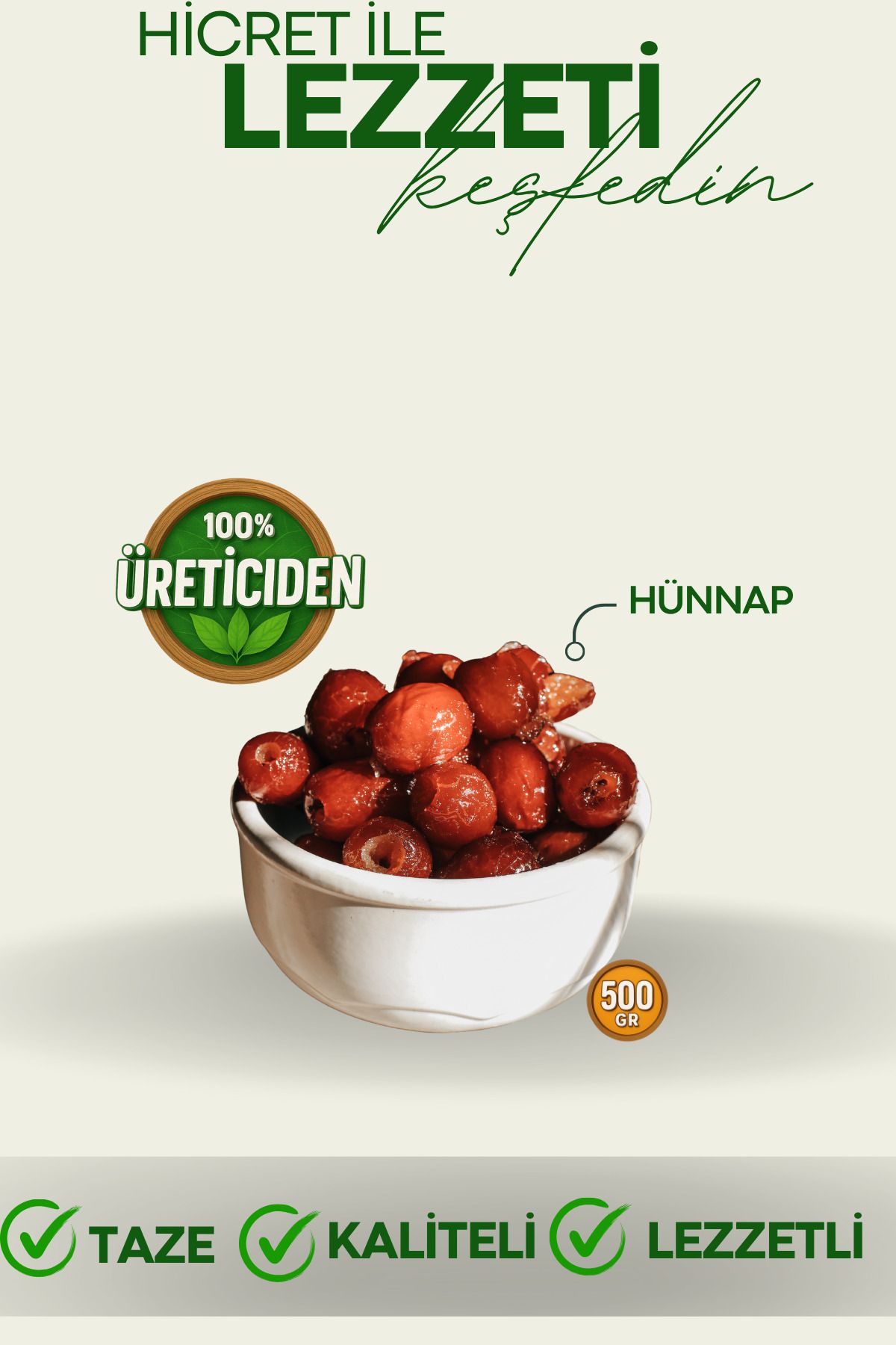 hicret Hünnap Kurusu 500 Gr - Atıştırmalık Kuru Meyve