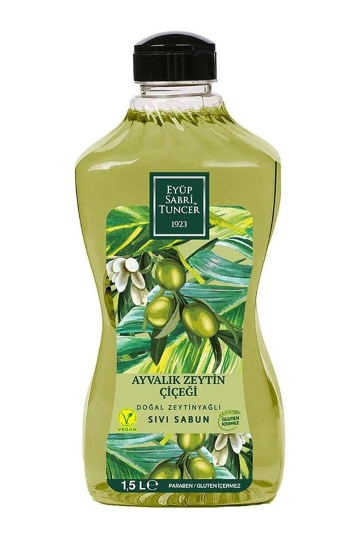ShopZum Doğal Zeytinyağli Sivi Sabun Ayvalik Zeytin Çiçeği 1,5 L Pet Şişe 1 Paket (1 X