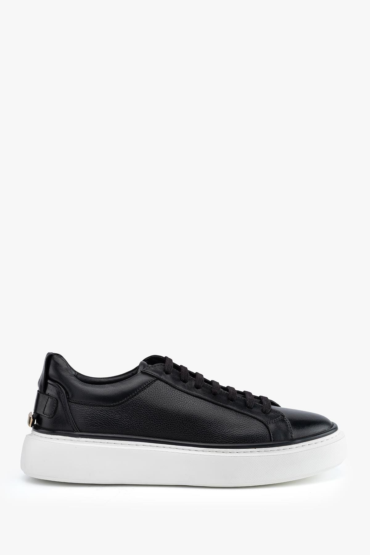 Galliano Shoes PİSA Hakiki Deri Siyah Floter Soft Vardolalı Eva Hazır Taban Sneaker