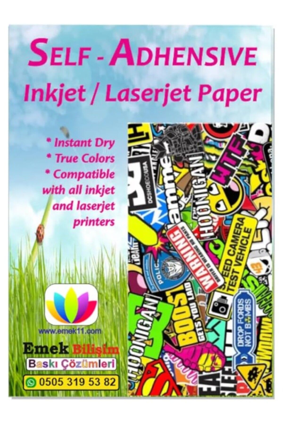 ShopZum Inkjet Ve Laser Uyumlu Sticker Güçlü Yapışkanlı A4 Etiket Kağıdı Mat Yüzeyli 120Gsm (20 Yaprak)