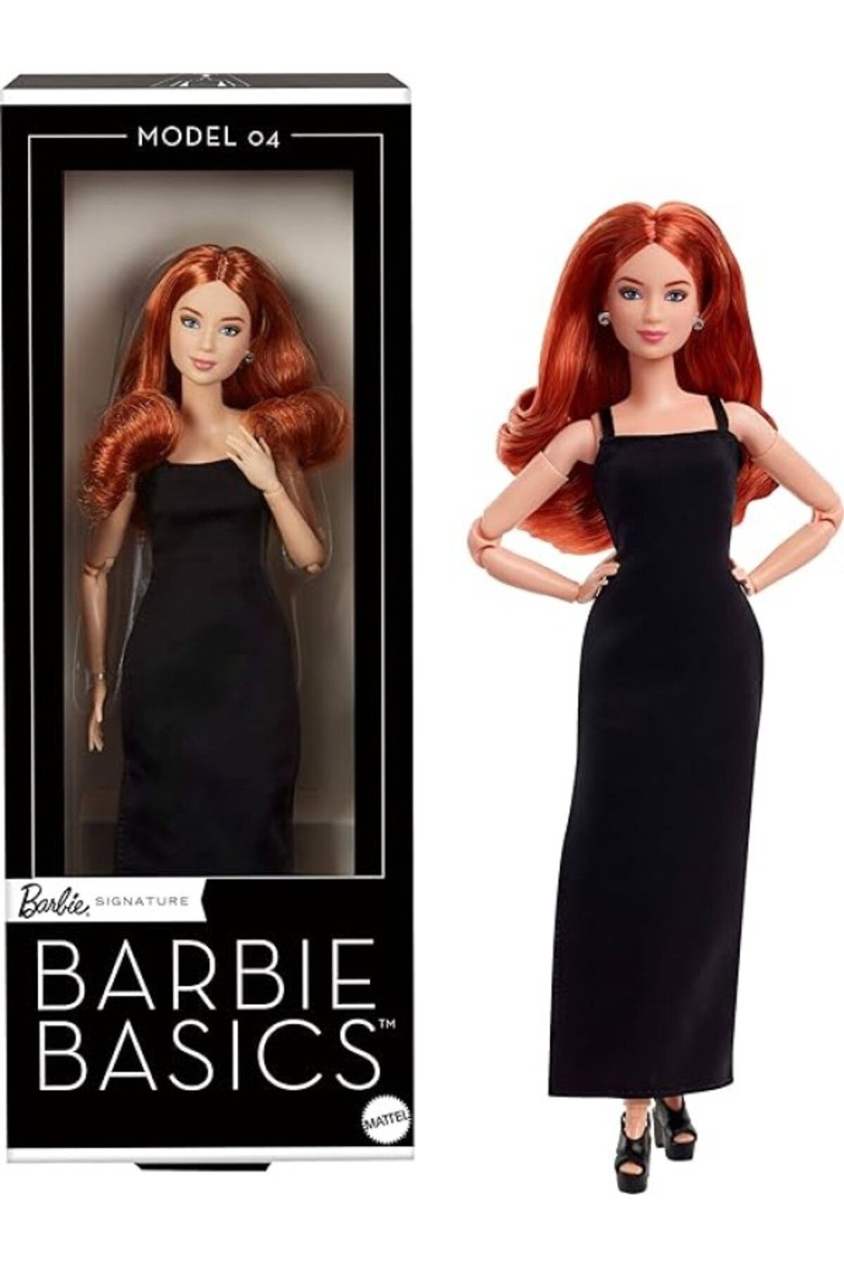 ShopZum Barbie Basics™ Ikonik Koleksiyon Bebekler - Kızıl Barbie Basics Koleksiyona Uygun Bebek, Siyah