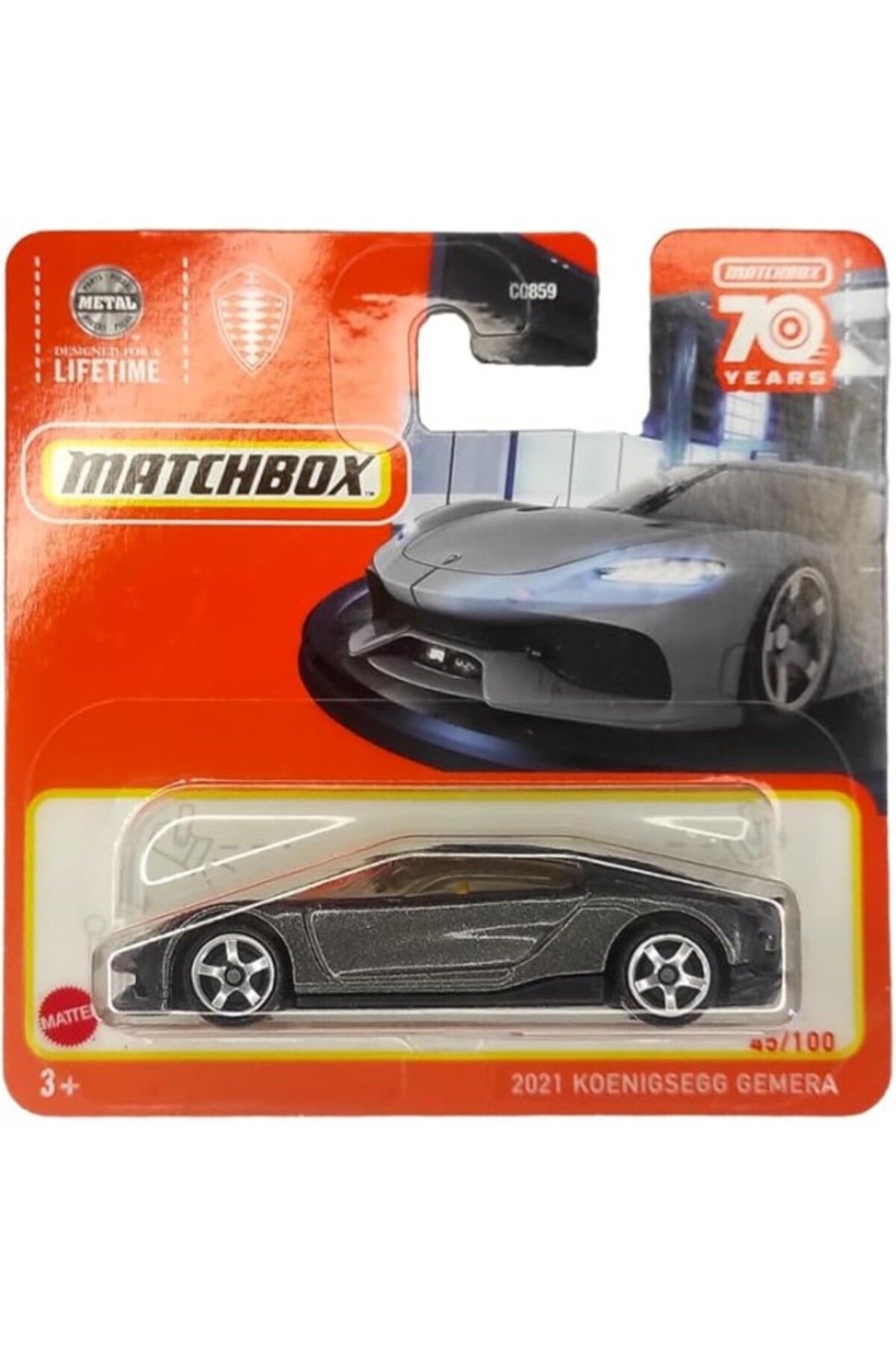 ShopZum Koenigsegg Gemera 45/100 Serisi 2023 Metal Pul Gri