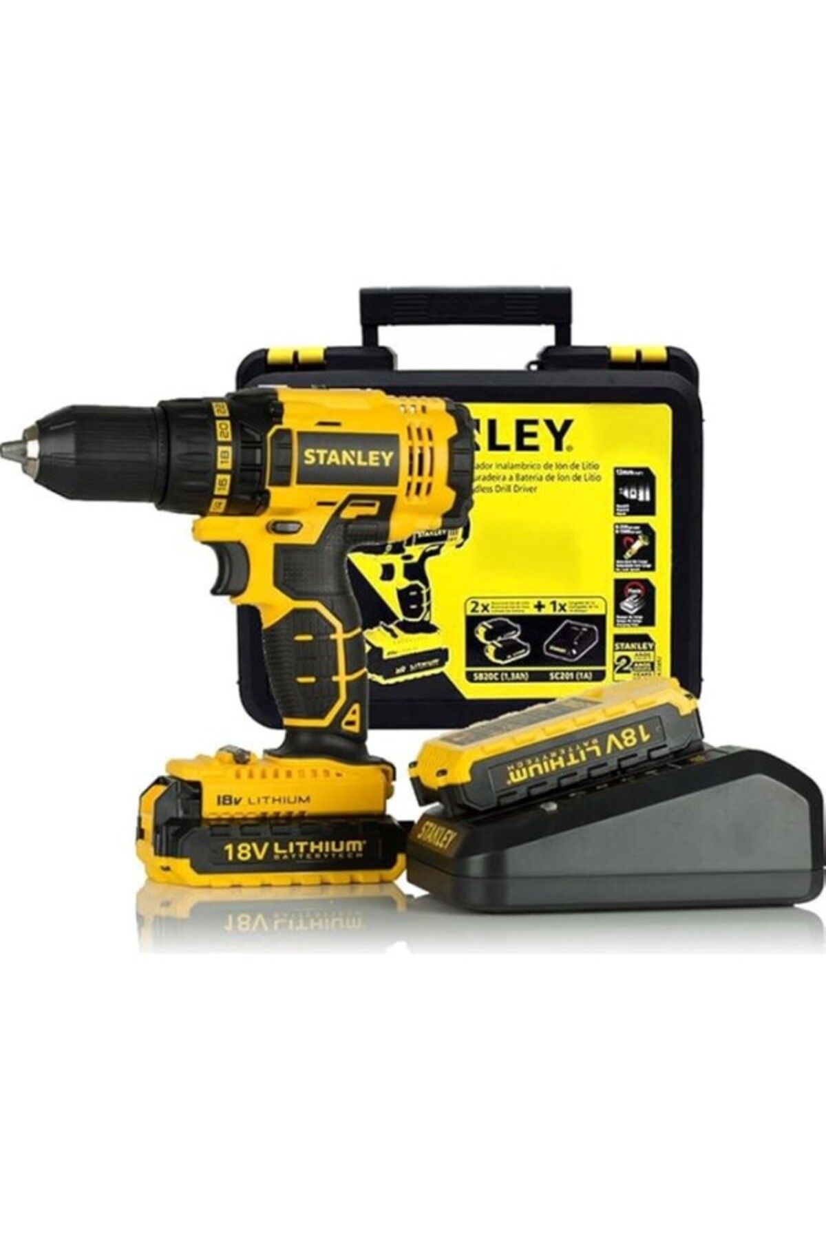 ShopZum Sbd20S2K/Tr 18V/1.5 Ah Li/Ion Çift Akülü Kömürsüz Vidalama/Matkap Makinası, 55 Nm Tork, 13