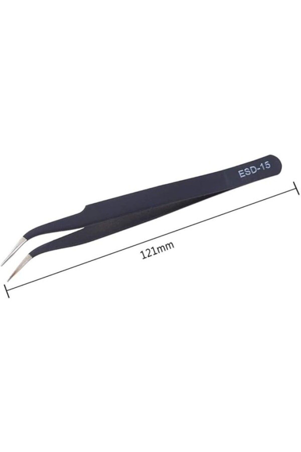 ShopZum St-15 Antistatik Eğri Uç Tweezers Cımbız