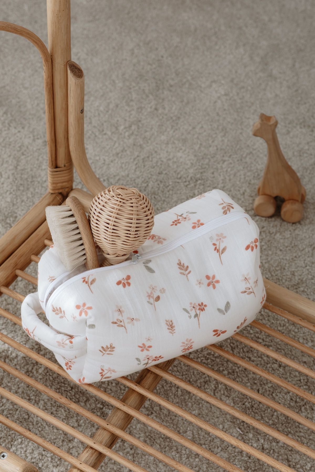 Tuğba Kuğu Müslin Bakım Çantası - Pureline Series - Warm Flowers