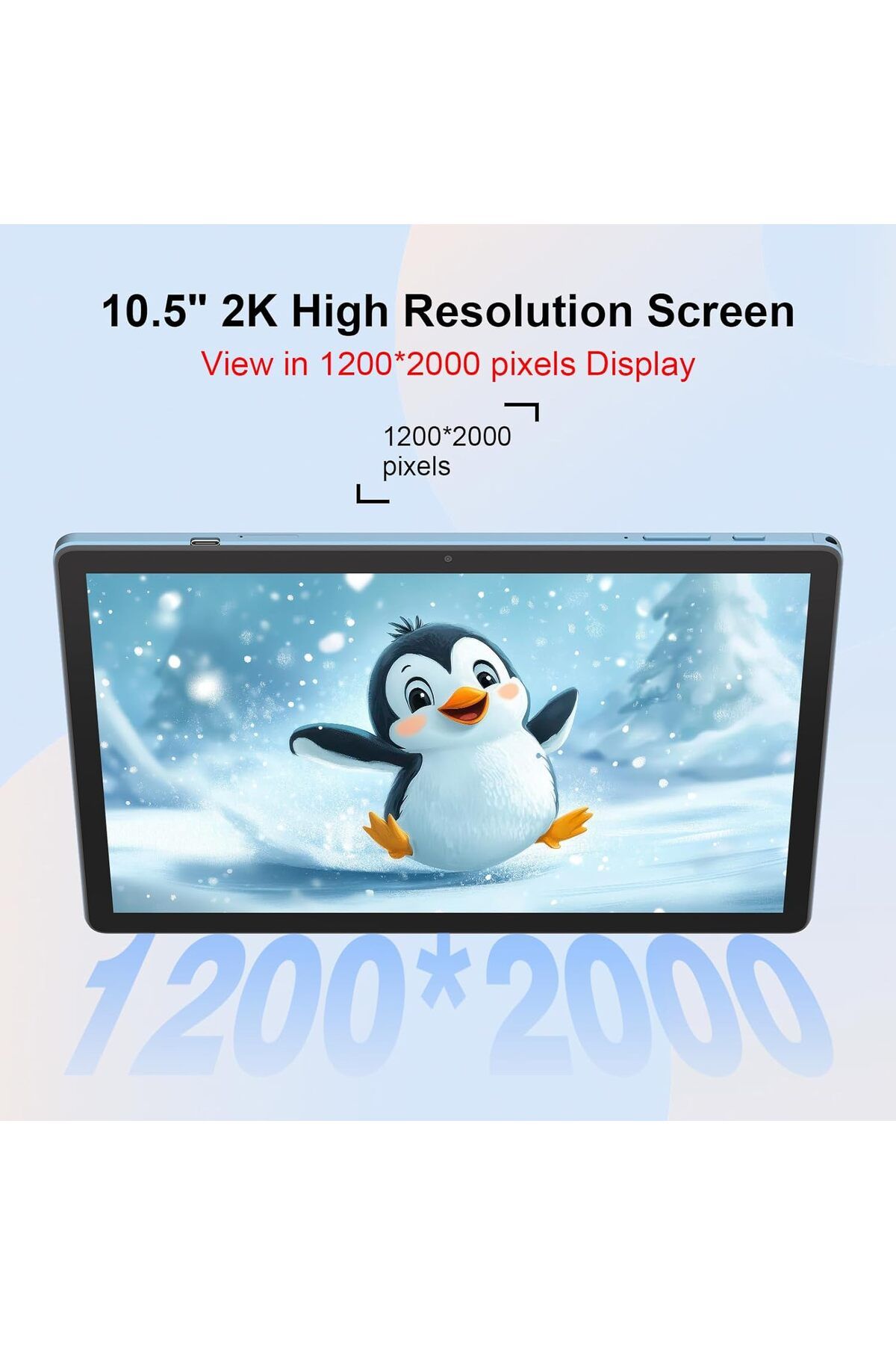 CIDEA-C idea 10.5 inch Tablet, 8GB+1TB Tablet PC with Android 14, Dual SIM, 5G LTE 1280x2000 2KHD Touch Sc 3