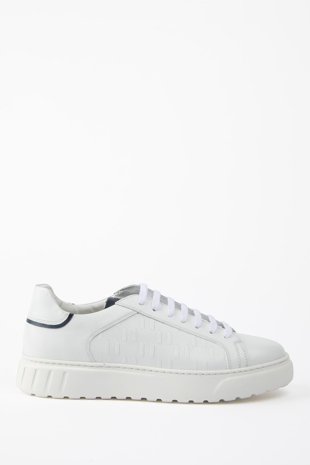 Galliano Shoes MALTA Hakiki Deri Beyaz Soft Baskılı Eva Hazır Taban Sneaker