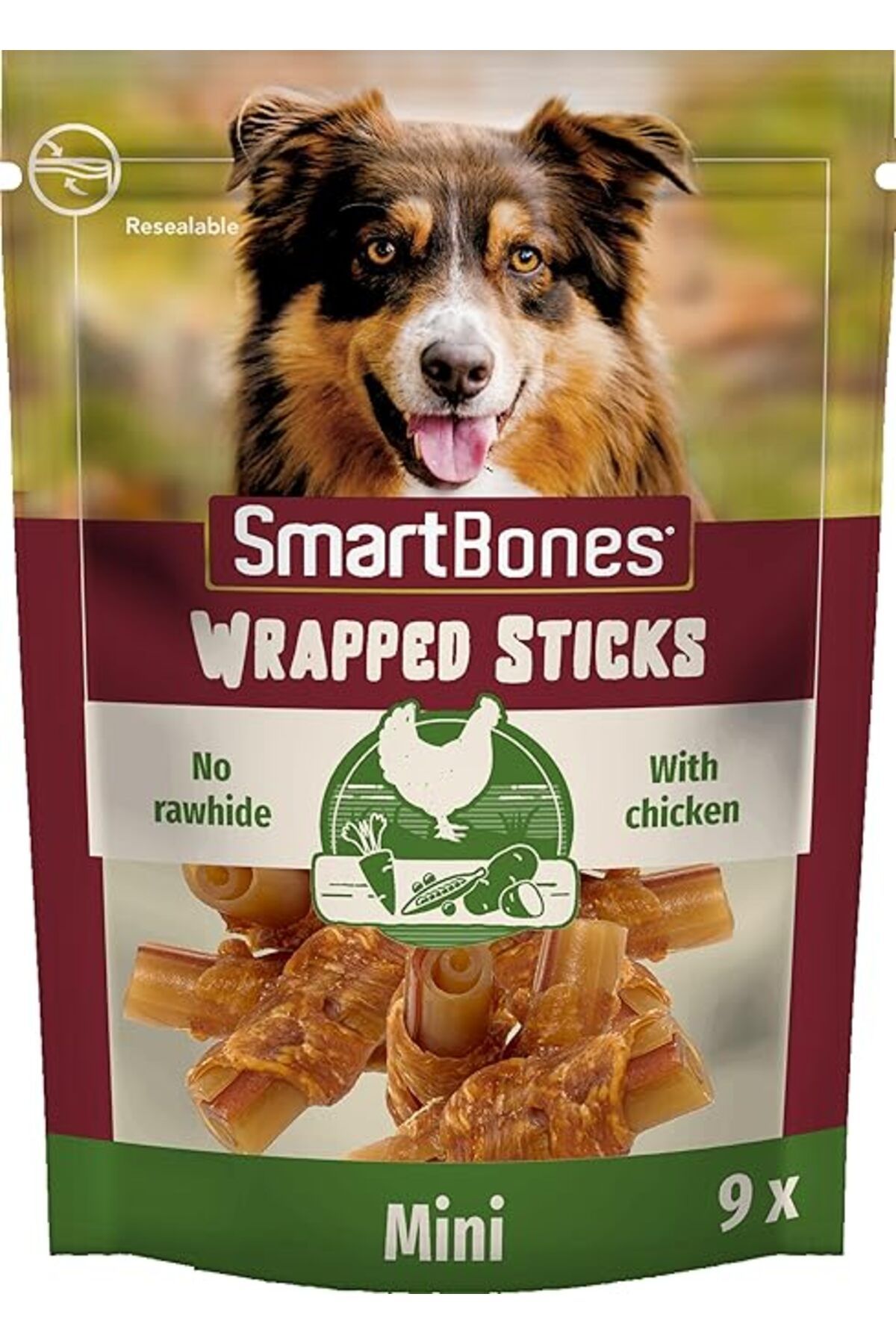 ShopZum Chickenwrapsticks Mini Küçük Boy Tavuklu Burgu Çubuklar 9'Lu, 112 Gr Köpek Ödülü