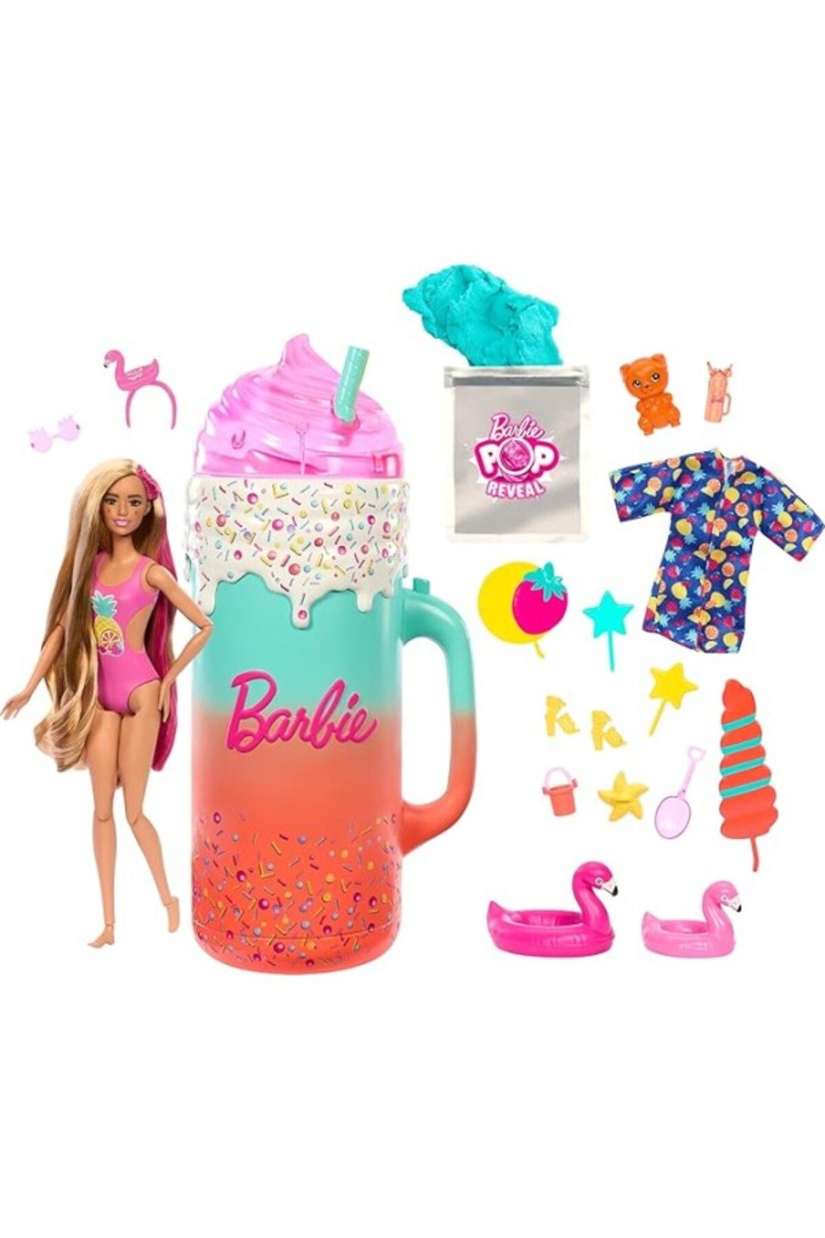 ShopZum Barbie Pop Reveal™ Sürprizli Bardak™ Oyun Seti Kokulu Bebek Ve Yumuşacık Kokulu Evcil Hayvan Gibi