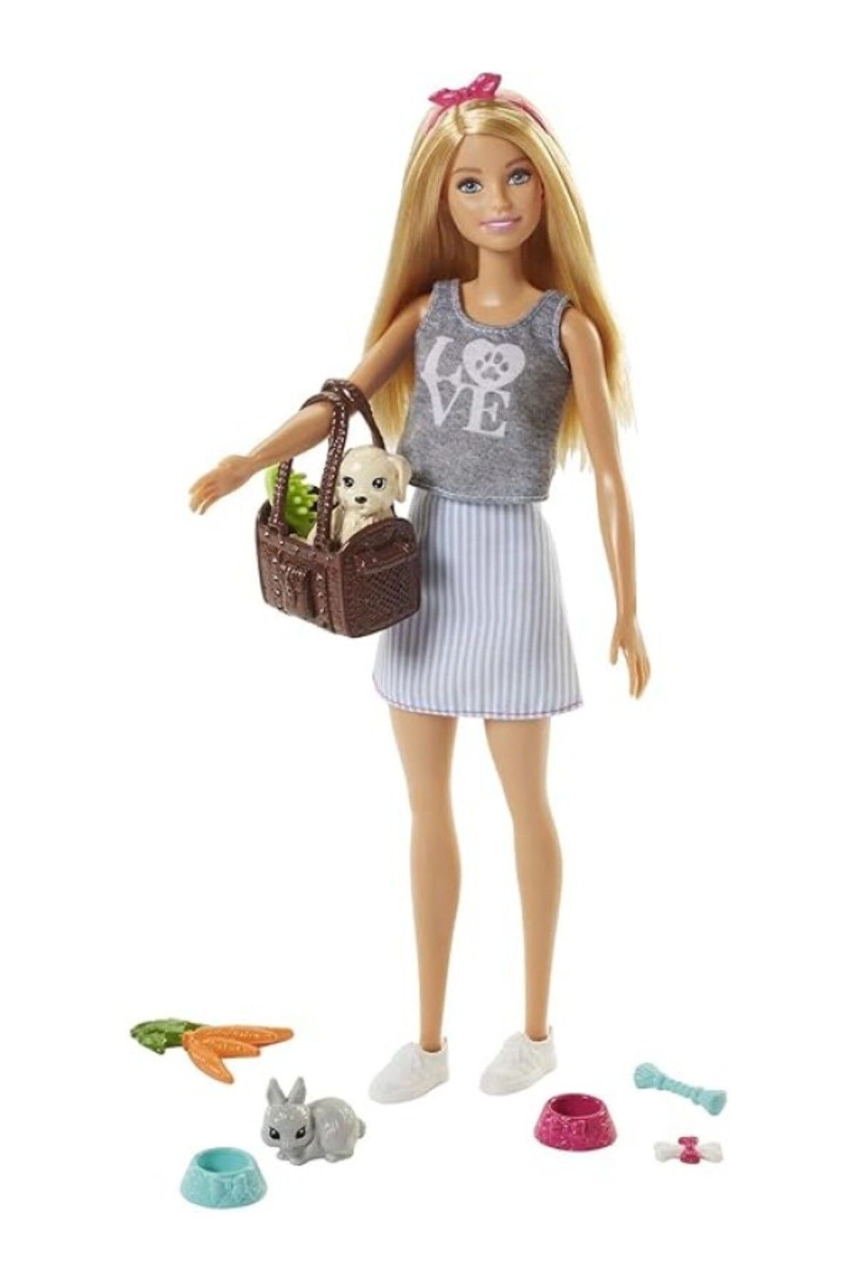 ShopZum Barbie Bebekler Ve Evcil Hayvanlar Barbie Ve Sevimli Hayvan Arkadaşları, Yavru Köpek, Tavşan Ve