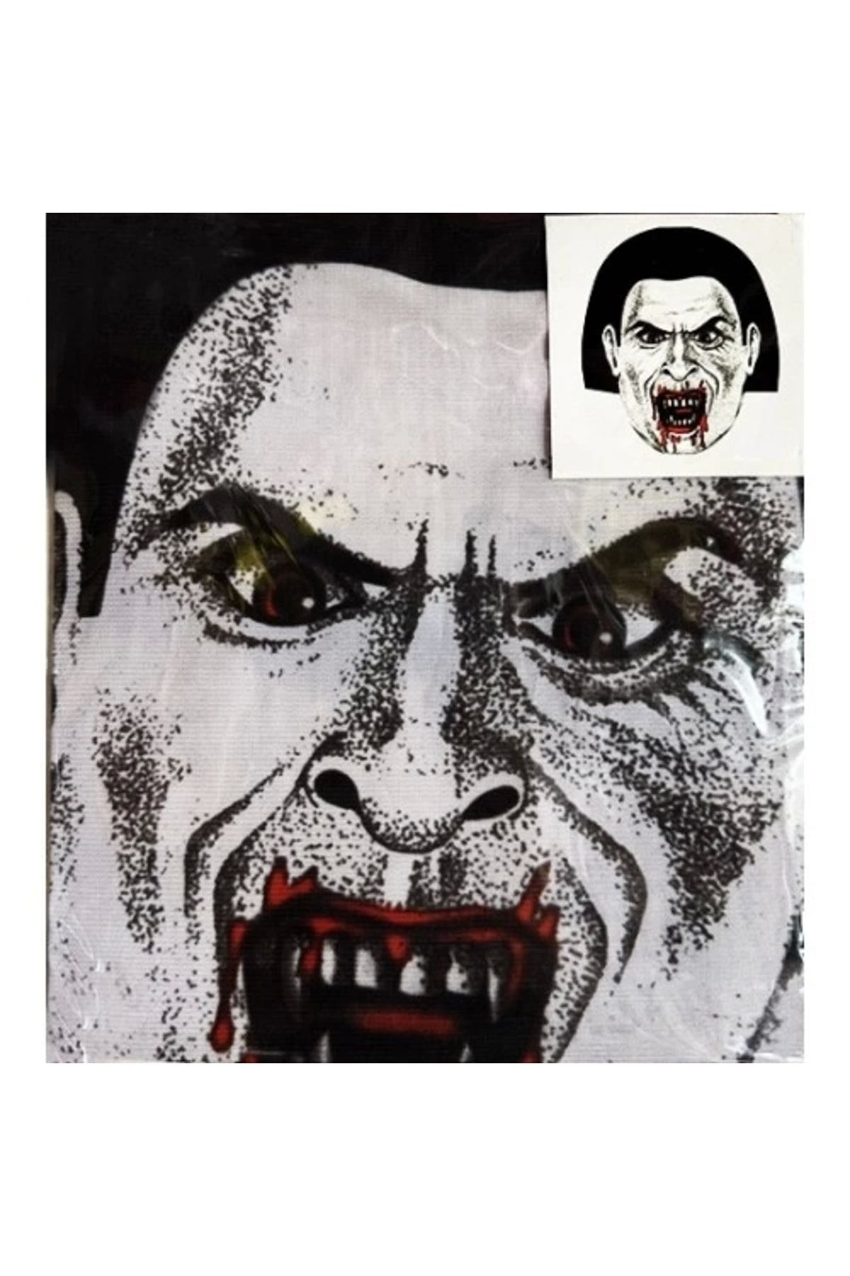 Generic Yüze Yapışan Kafaya Tam Geçmelı Streç Kanlı Vampır Maske