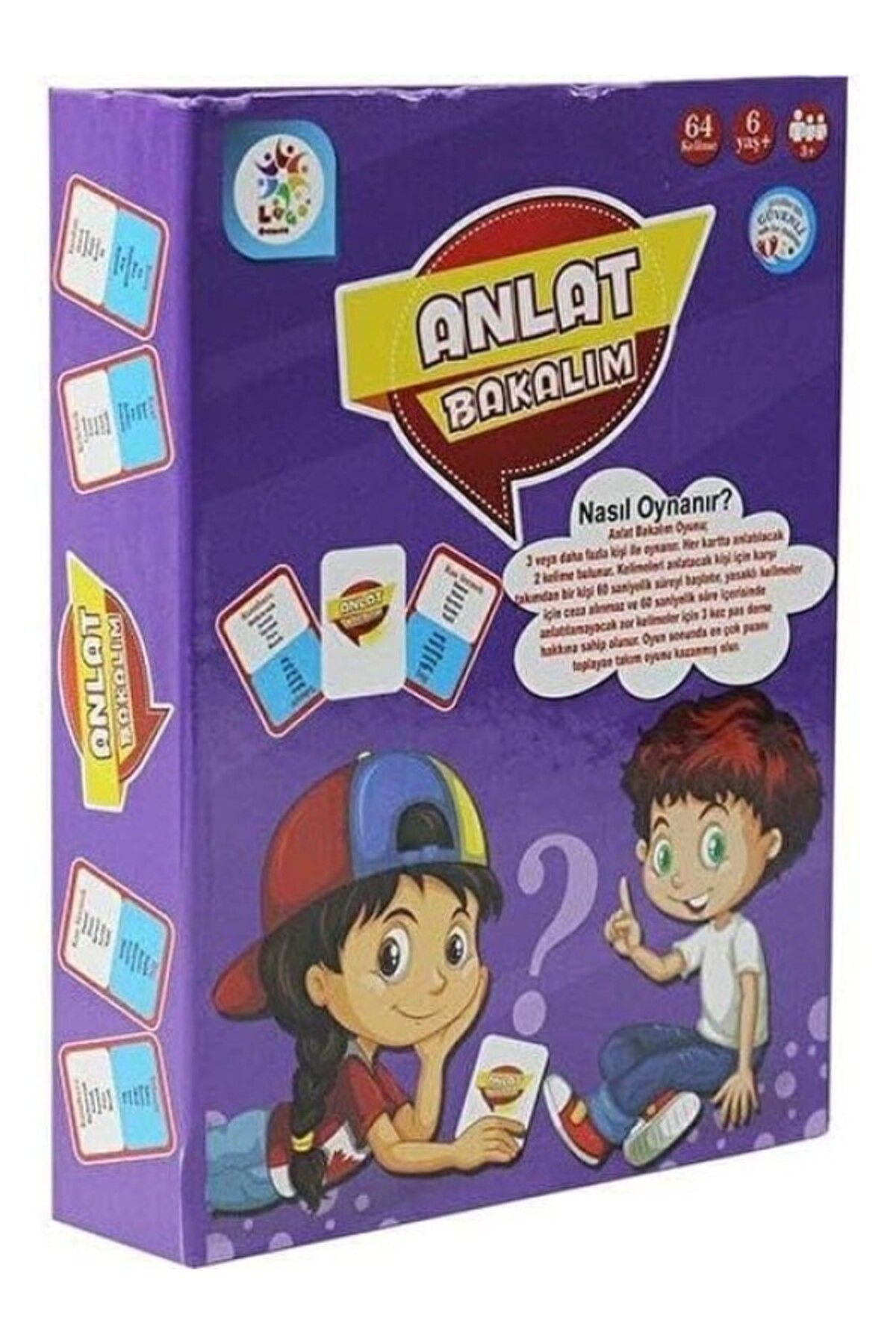 ShopZum Anlat Bakalım 64 Kelime Oyun Seti, Oyun Kartı, Çocuklar Eğitici Oyun Seti