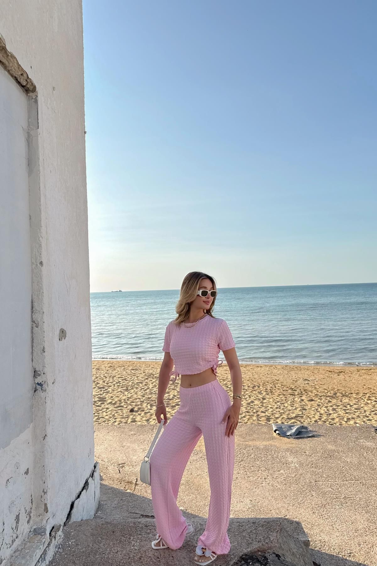 mylove Gofre Dokulu Takım Pembe