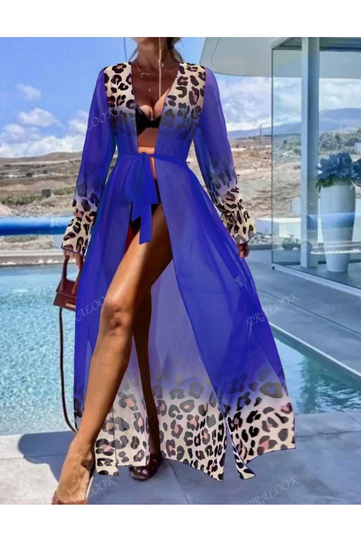 DRESSY LIFE Maksi Boy Leopar Detaylı Pareo