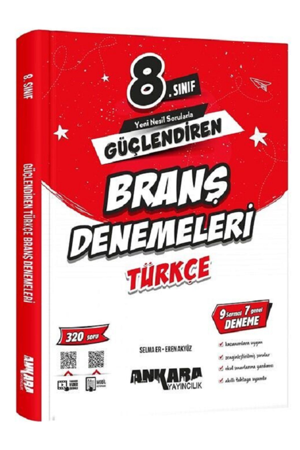 Evrensel İletişim Yayınları 8.Sınıf Ankara Güçlendiren TÜRKÇE Branş Denemeleri / 9 Sarmal 7 Genel Deneme / 320 Soru