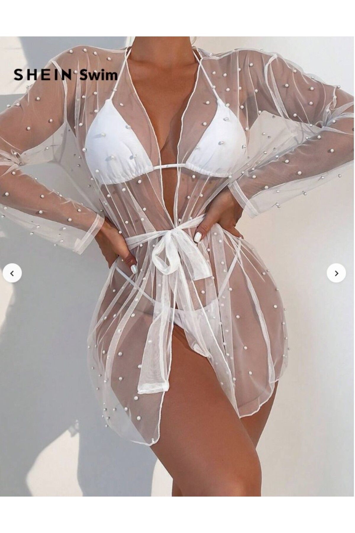 DRESSY LIFE İnci Detaylı Tül Pareo