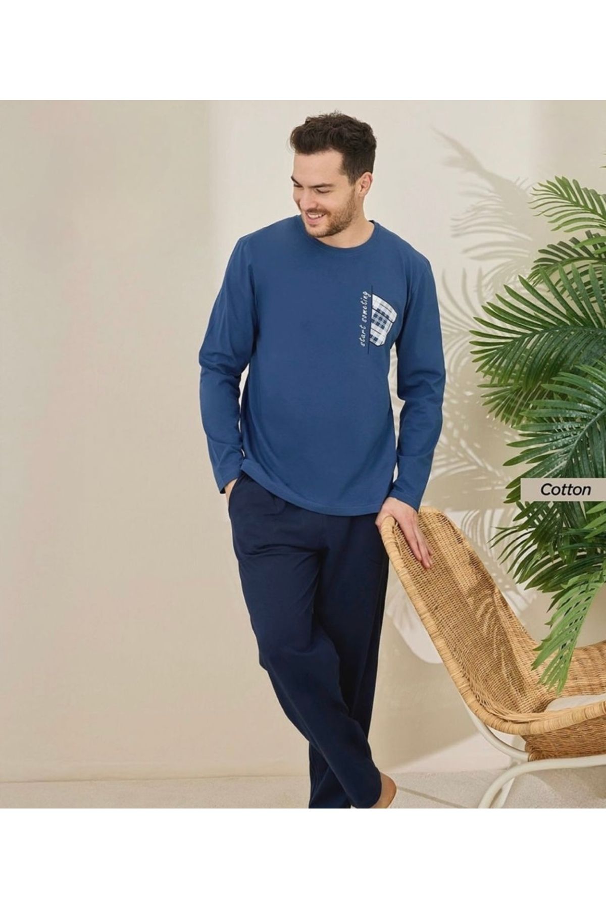 İpek Erkek Uzun Kol %100 Pamuk Pijama Takımı