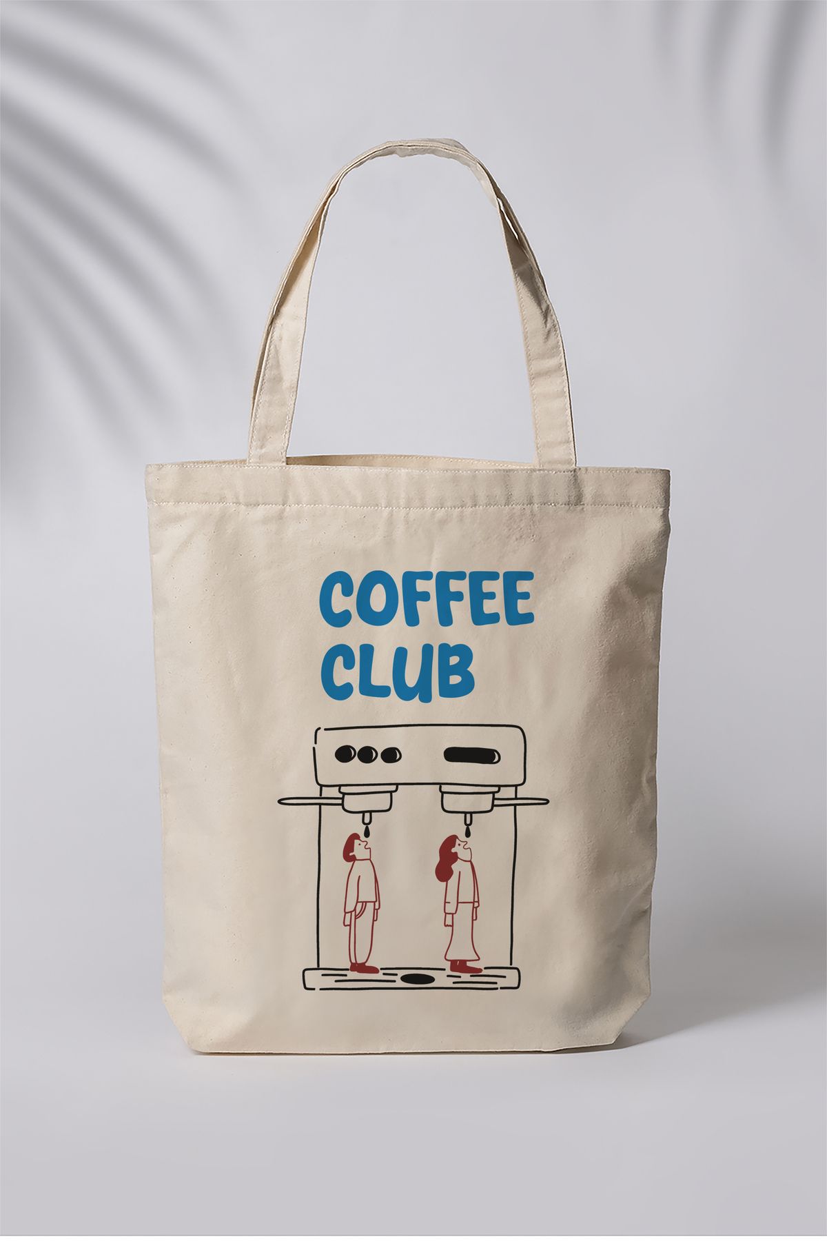Tufi Baby Coffee Club Baskılı Ham Bez Çanta Tote Bag Omuz Çantası
