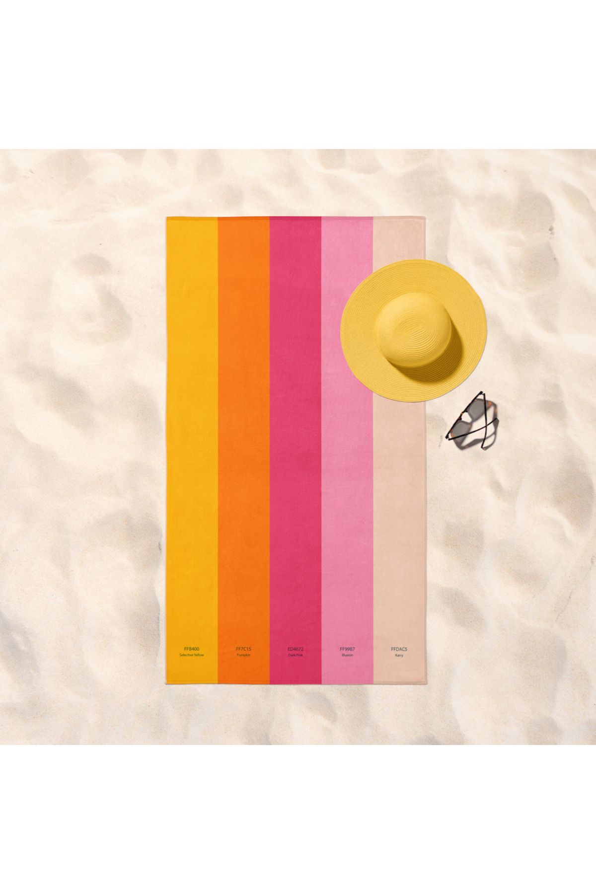 The Lucid Lab Beach Color Palette Plaj Havlusu - Pamuk