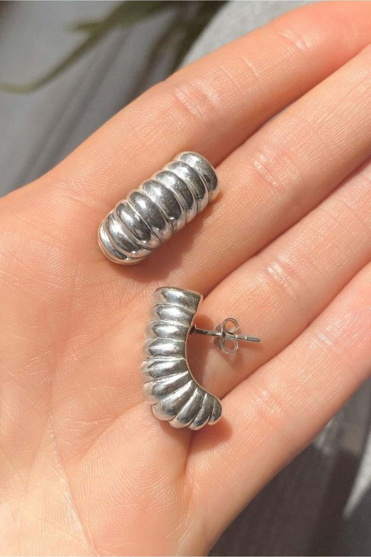 Spossy Silver Jewelry Boru Küpe