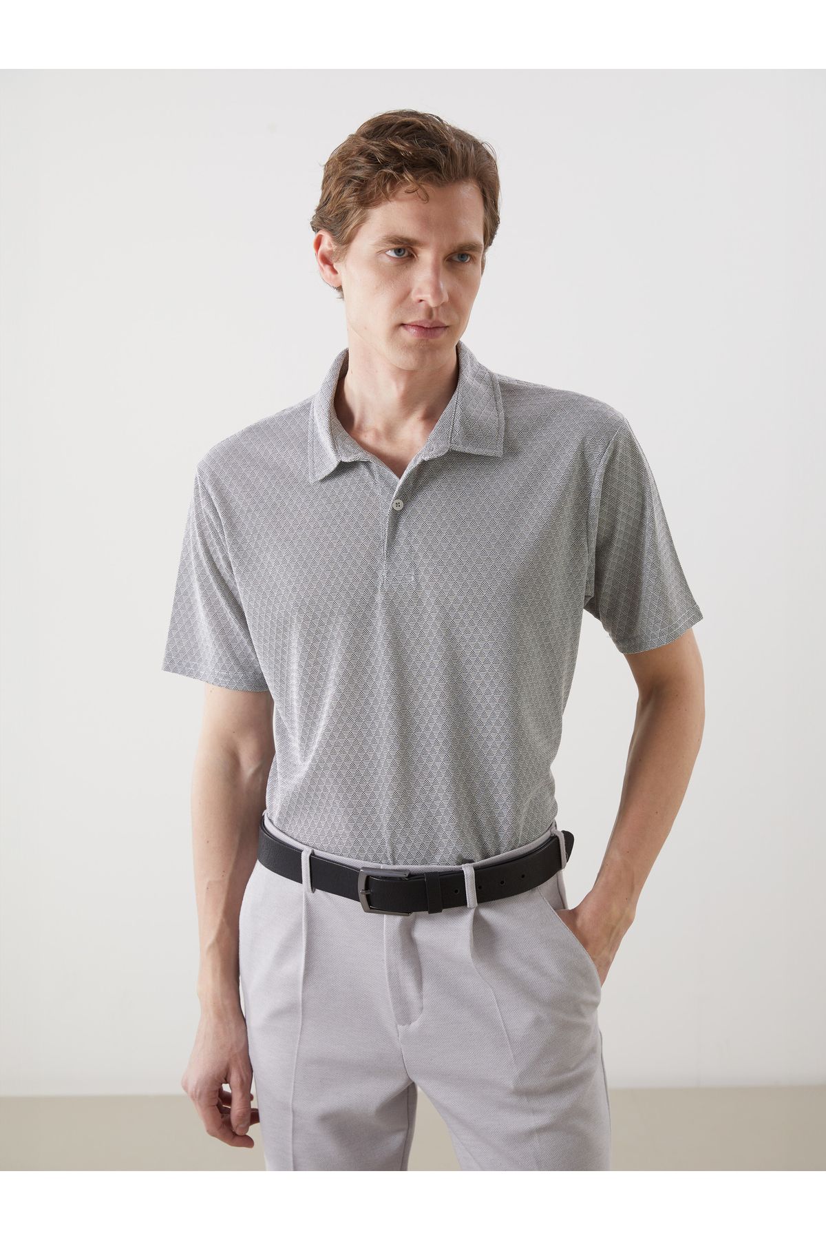 LC Waikiki Polo Yaka Kısa Kollu Desenli Erkek Tişört