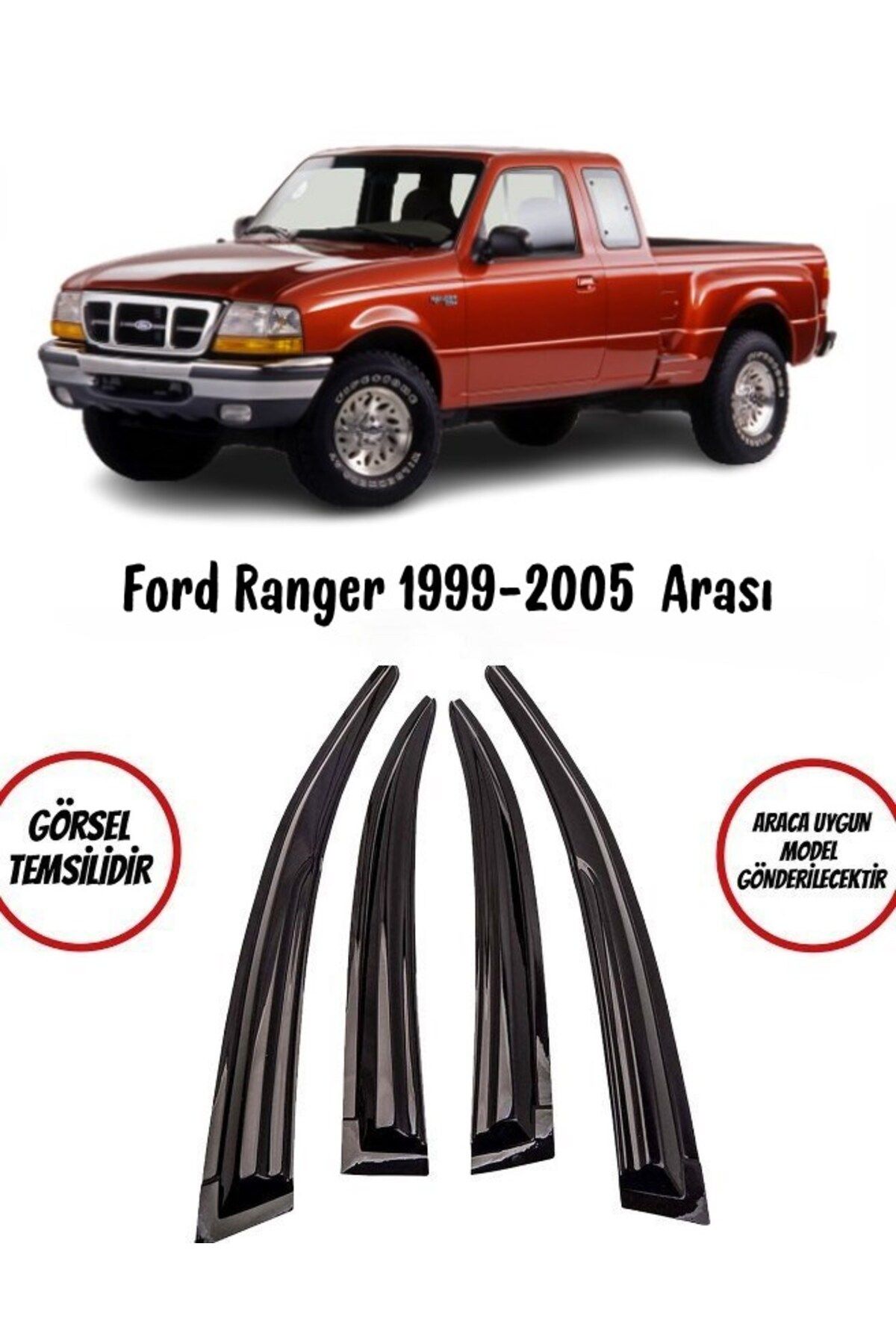 BALP Ford Ranger 1999-2005 Cam Rüzgarlığı 4lü