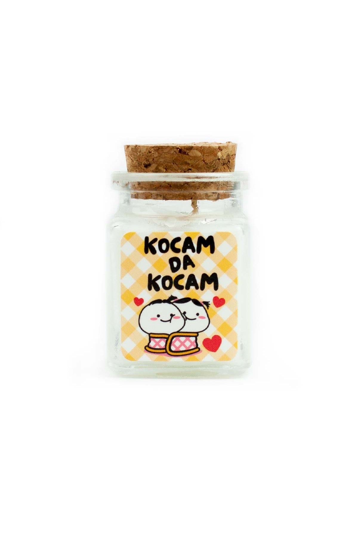 PALTO TASARIM Kocam Da Kocam Mantar Tıpalı Cam Şişede Dekoratif Mum - 1 Adet Mottolu Hediyelik Mum
