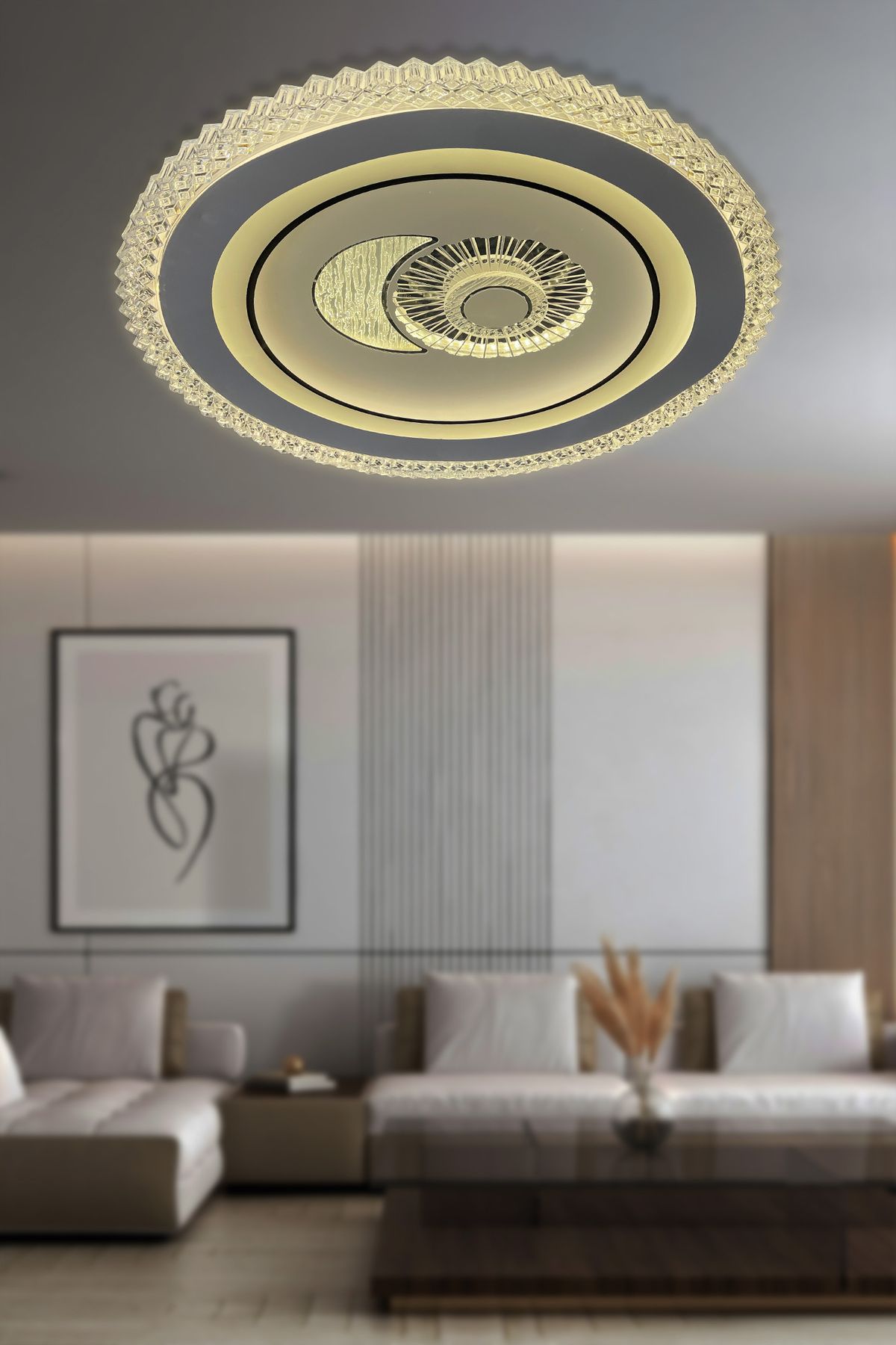 RSCOLLECTIONS Luna Plafonyer Kumandalı Led Avize