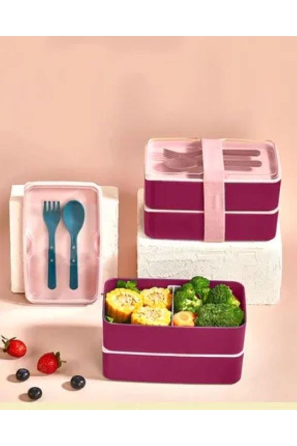 Leony-2-Layer Food Storage Container Lunch Box Sports Diet Student Fitness School Workplace Meal Container Lunch Box 2
